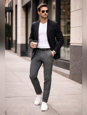 Frank + Oak/ Men's Newport Straight Houndstooth/ Gray Dress Pants/ Size US 31